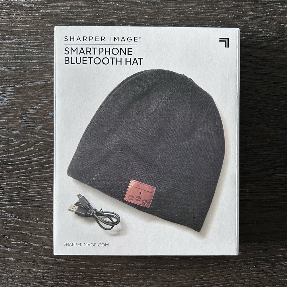 Sharper Image Black Smartphone Bluetooth Hat